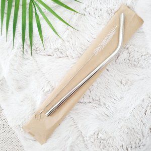 Tropeaka Reusable Stainless Steel Drinking Straw with Cleaning Brush